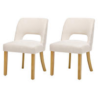 ESSZIMMERSTÜHLE 2er Beige Leinen Massivholz modern - Beige, Naturmaterialien (50/81/58cm) - FLIEKS