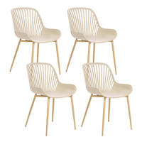 ESSZIMMERSTUHL 4er Set Beige Kleve - Hellbraun/Beige, Kunststoff (49/82/57cm) - Beliani