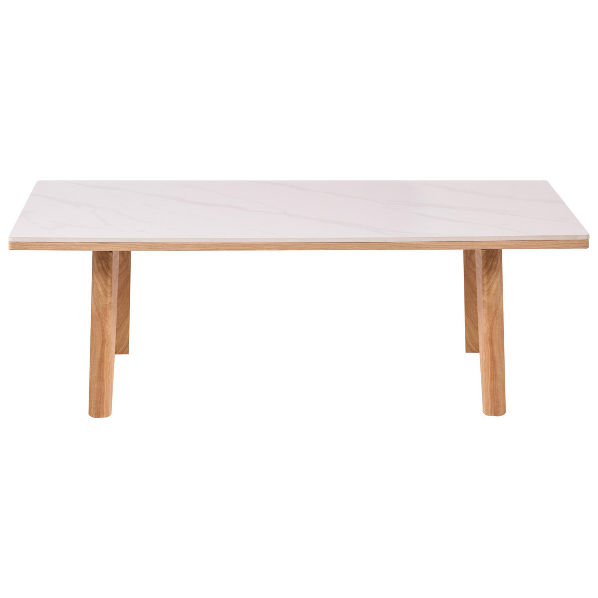 COUCHTISCH Weißer Marmor Walker - Hellbraun/Braun, Holz (120/70/40cm) - Beliani