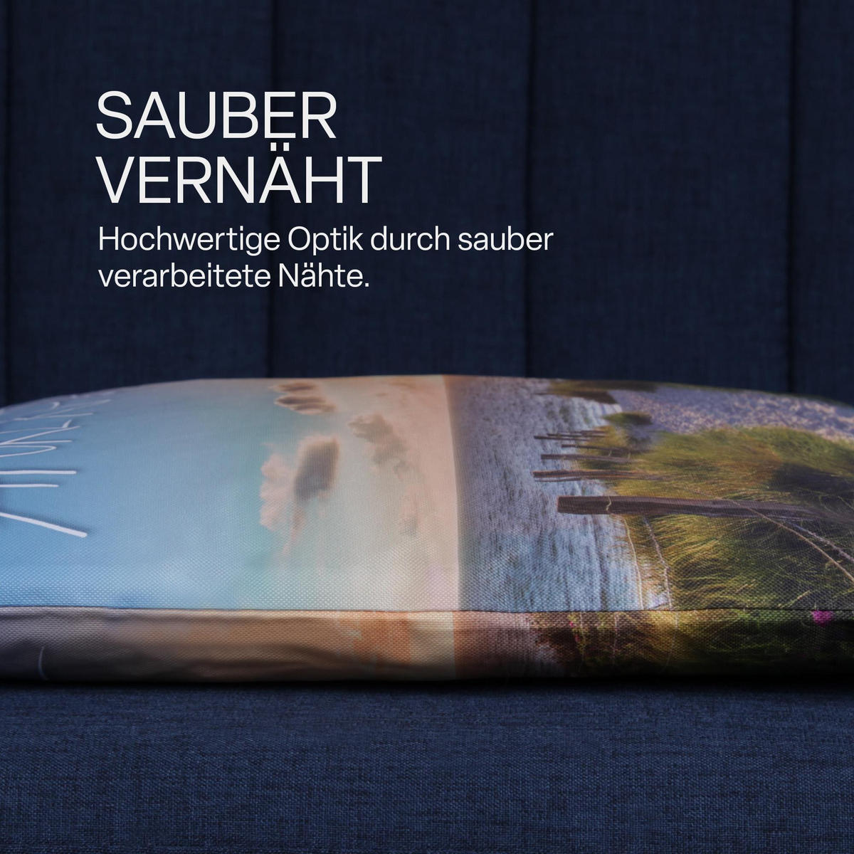 OUTDOORKISSEN 45x45 cm wasserabweisend "Ankerplatz" 1er-Pack - Blau/Grün, Kunststoff (45/45cm)