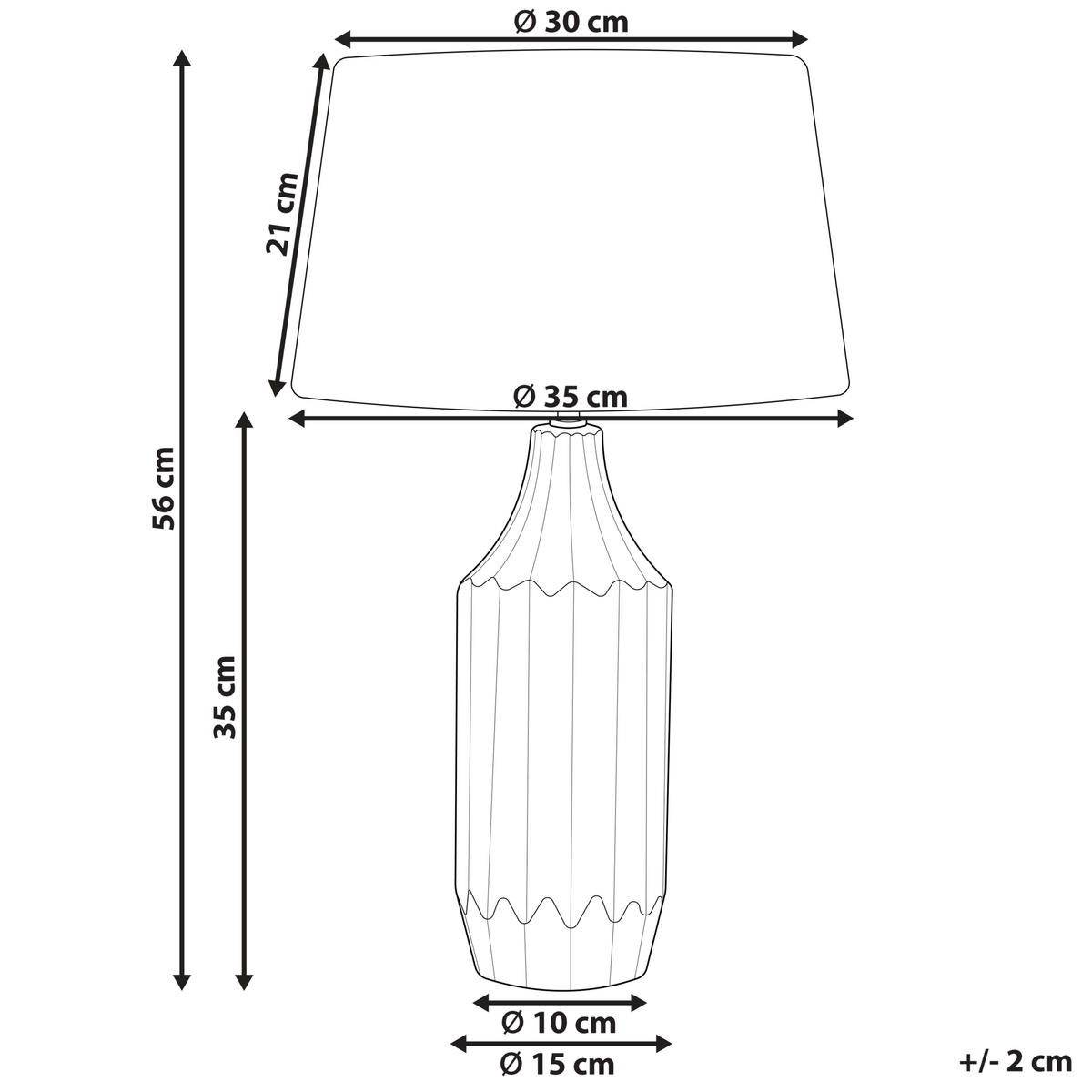 TISCHLAMPE Abava 35/35/56 cm - Blau, Keramik (35/35/56cm) - Beliani