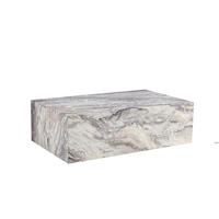 COUCHTISCH 90/50/30 cm aus MDF mit Marmoroptik, belastbar bis 100 kg, montagefrei, Grau - Grau, Holzwerkstoff (90/50/30cm) - Redom