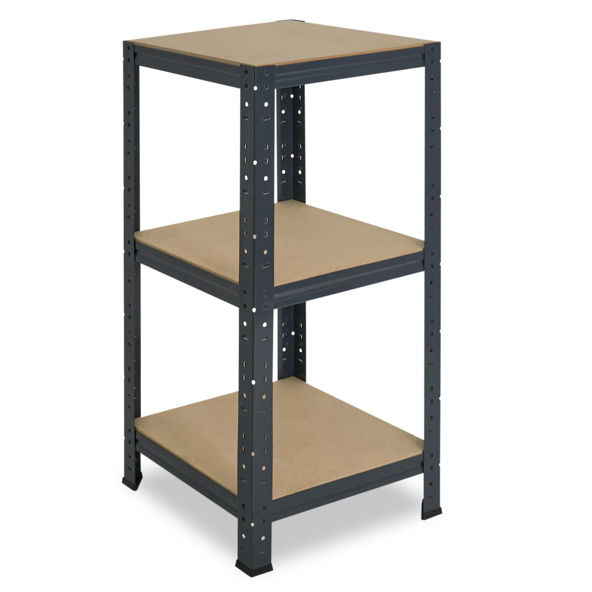 SCHWERLASTREGAL HOME 100x50x50 cm in anthrazit mit 3 Böden und 175 kg Traglast pro Boden - Anthrazit, Metall (50/100/50cm) - shelfplaza