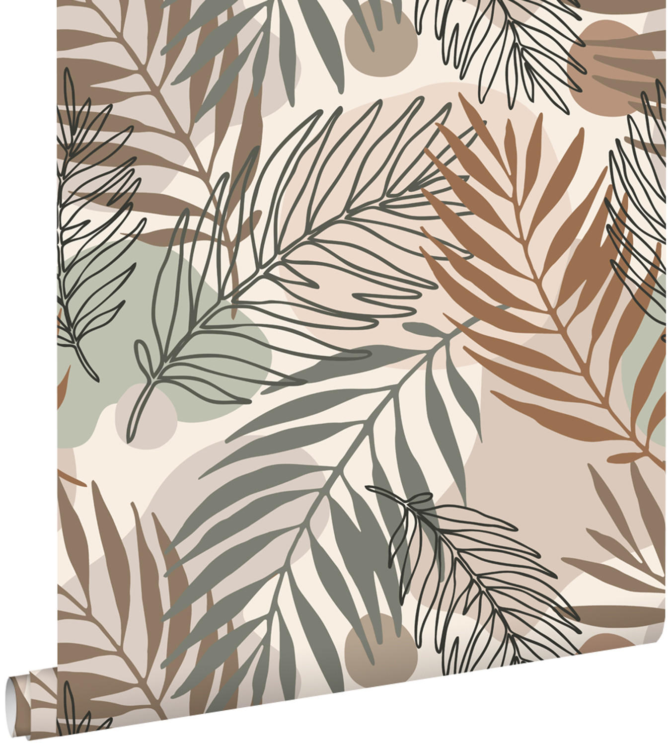 TAPETE Blätter 50 x 900 cm - Beige, Papier (50/900cm) - ESTAhome