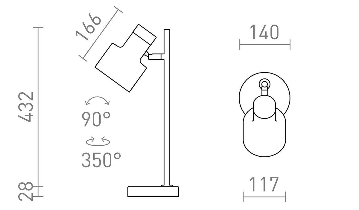 TISCHLEUCHTE DIVINA Messing 5 W - Goldfarben, Metall (25/25/50cm) - Rendl