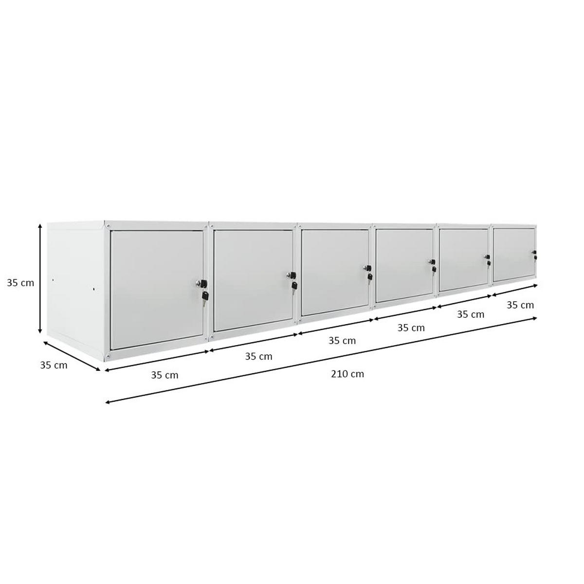SCHLIESSFACHWÜRFEL Cubic 6er-Set 35x35x35 cm Grau - Grau, Metall (70/105/35cm) - PROREGAL