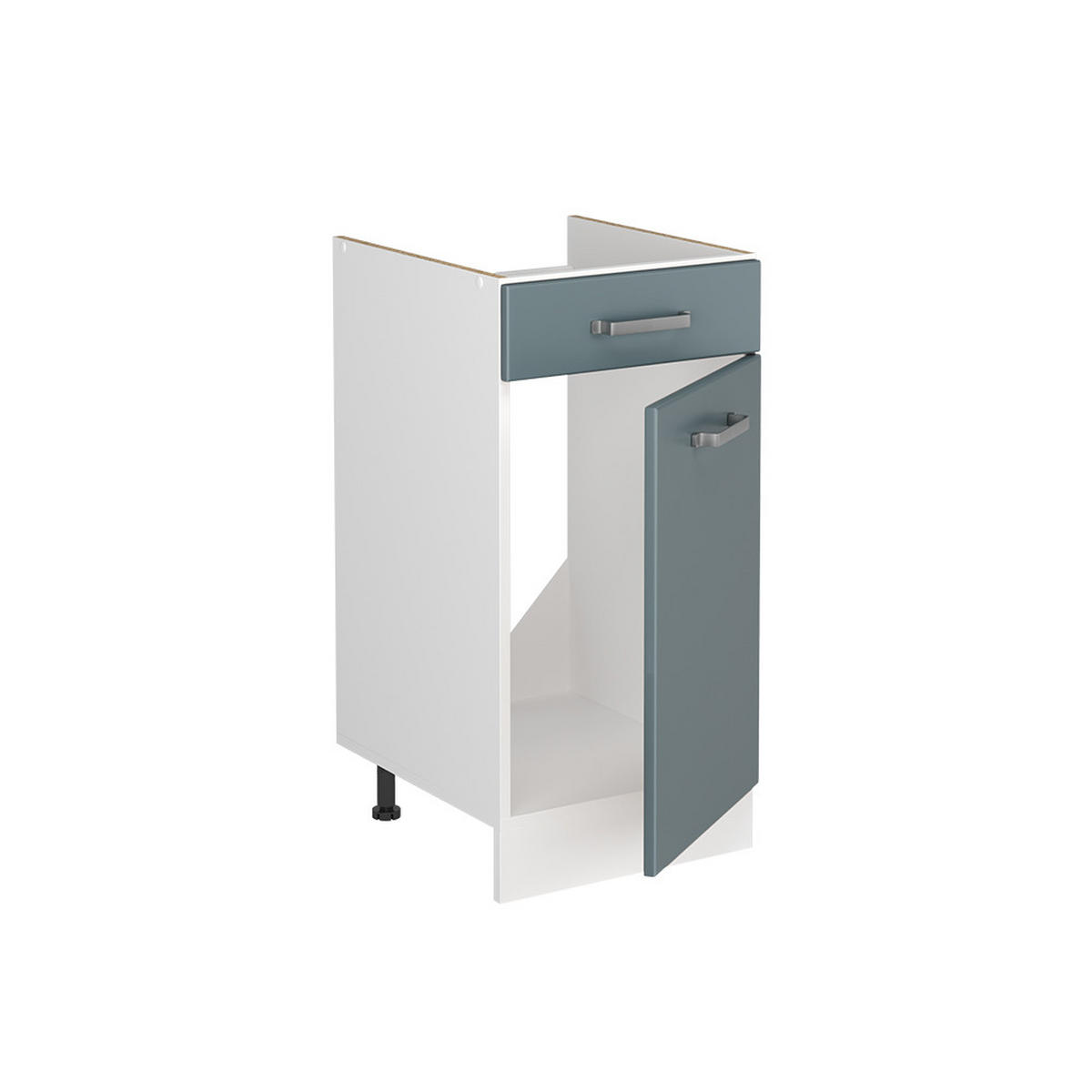SPÜLENUNTERSCHRANK R-Line, Blau-Grau/Weiß, 40 cm Arbeitsplatte Anthrazit - Blaugrau/Weiß, Holzwerkstoff (40/81.6/60cm) - Vicco