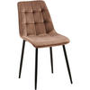 STUHL Samt braun - Schwarz/Braun, Textil/Metall (47/89/61cm) - CLP