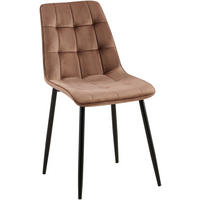 STUHL Samt braun - Schwarz/Braun, Textil/Metall (47/89/61cm) - CLP