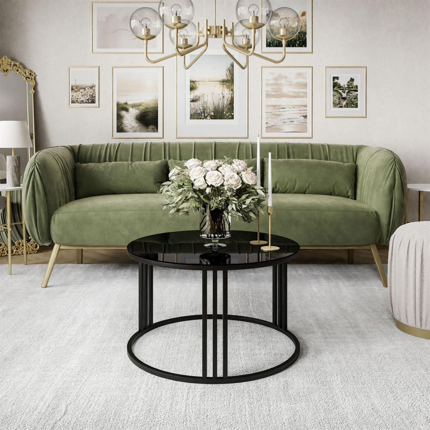 COUCHTISCH LORI GLASS - Schwarz, Glas (70/70/47cm) - Lookway