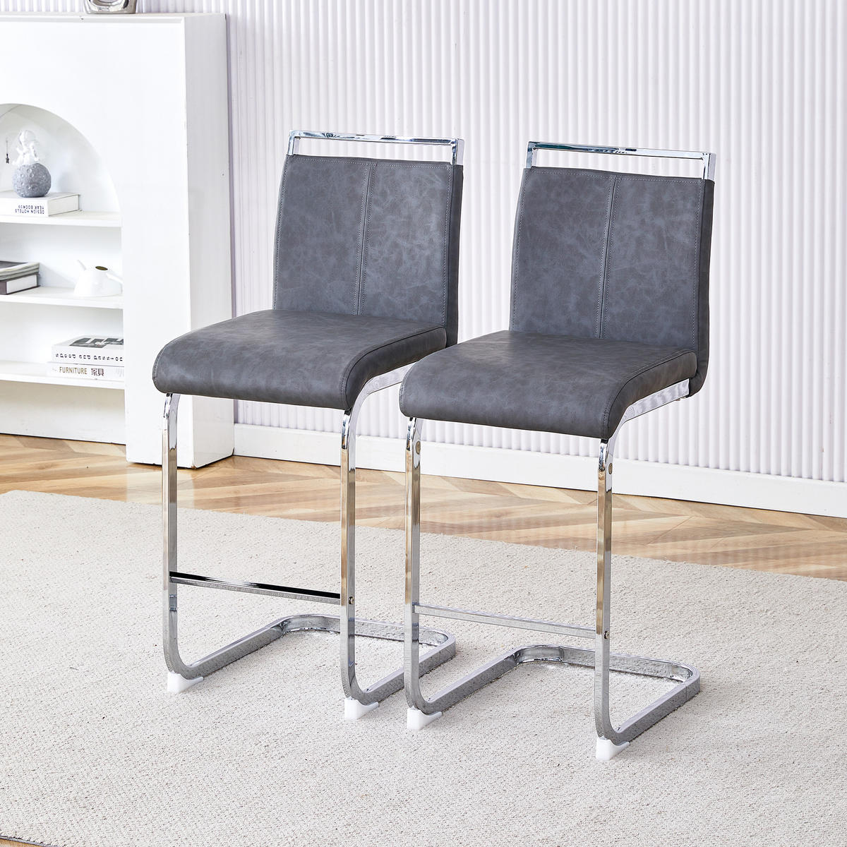 SCHWINGSTUHL DE-36484 2er Set mit PU-Bezug Dunkelgrau - Dunkelgrau, Metall (46.5/96.5/38.9cm) - ComfortXL
