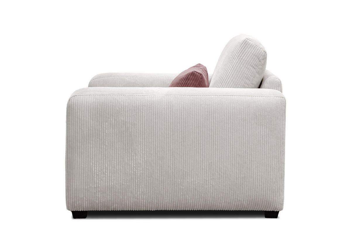 SESSEL OLI in Cordstoff perlweiß - Weiß, Holz/Textil (130/91/108cm) - Courtois Laville