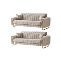 SITZGARNITUR Kochi, Beige Stellvariante 2+2 - Beige, Holzwerkstoff/Metall (178/85/95cm)