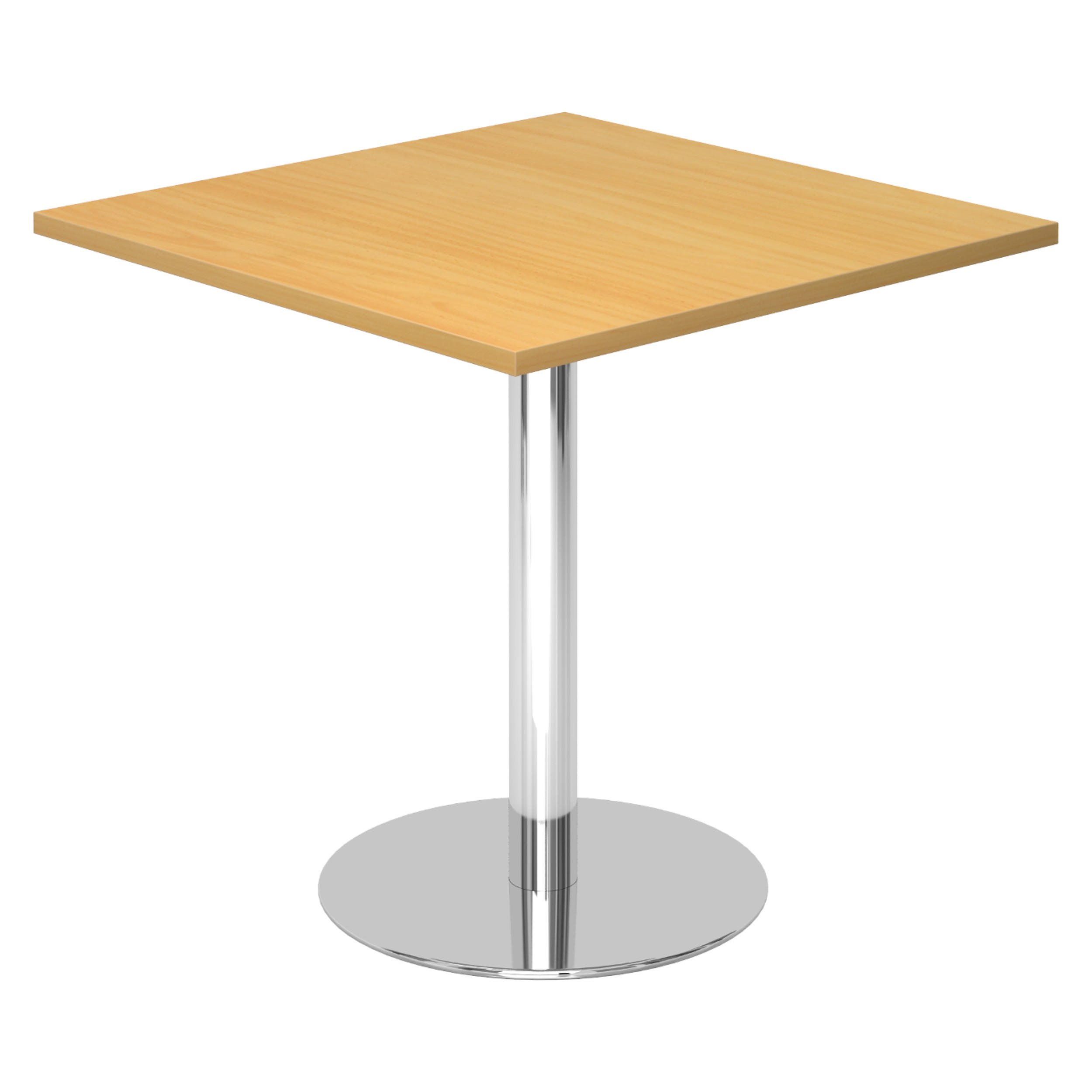 PAUSENTISCH eckig STF 80/80/74,5 cm in Buchefarben/Chrom - Chromfarben/Buchefarben, Holzwerkstoff (80/80/74.5cm) - bümö