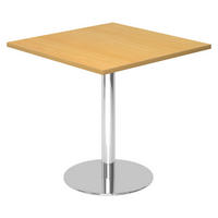 PAUSENTISCH eckig STF 80/80/74,5 cm in Buchefarben/Chrom - Chromfarben/Buchefarben, Holzwerkstoff (80/80/74.5cm) - bümö