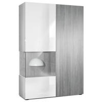 VITRINE Morena Tür und Einsatz in Avola-Anthrazit - Anthrazit, Holzwerkstoff (91.5/136.5/37cm) - Vladon