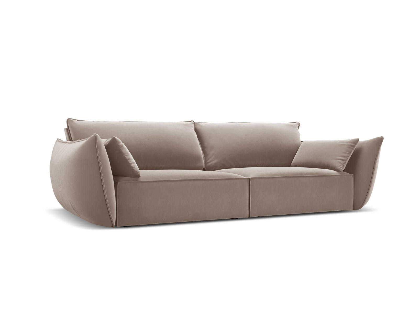 SOFA Kaelle aus Samt cappuccino 3 Sitzplätze - Cappuccino, Textil (100/85/208cm) - Micadoni