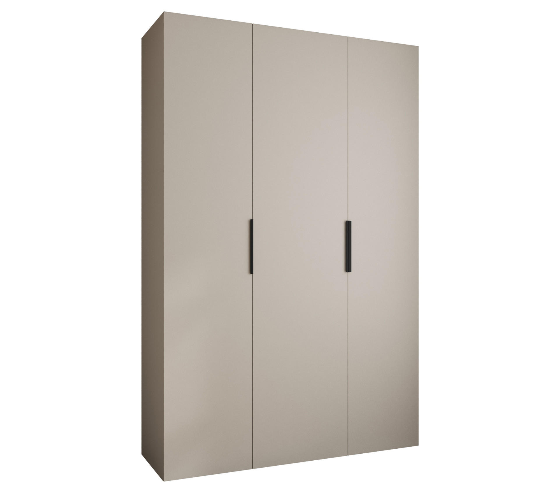 DREHTÜRENSCHRANK 245,5/160/50 3-türig - Kaschmir/Schwarz, Holz/Metall (160/245.5/50cm) - Abiks Möbel