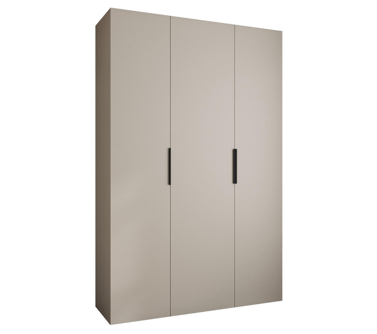 DREHTÜRENSCHRANK 245,5/160/40 3-türig - Kaschmir/Schwarz, Holz/Metall (160/245.5/40cm) - Abiks Möbel