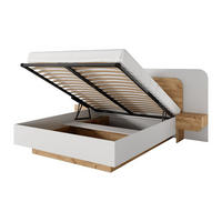 BETT mit Bettkasten - 2 Personen - holz - naturfarben hell, weiß Desado - Naturfarben/Weiß, Holz (160/200cm) - Vente-Unique