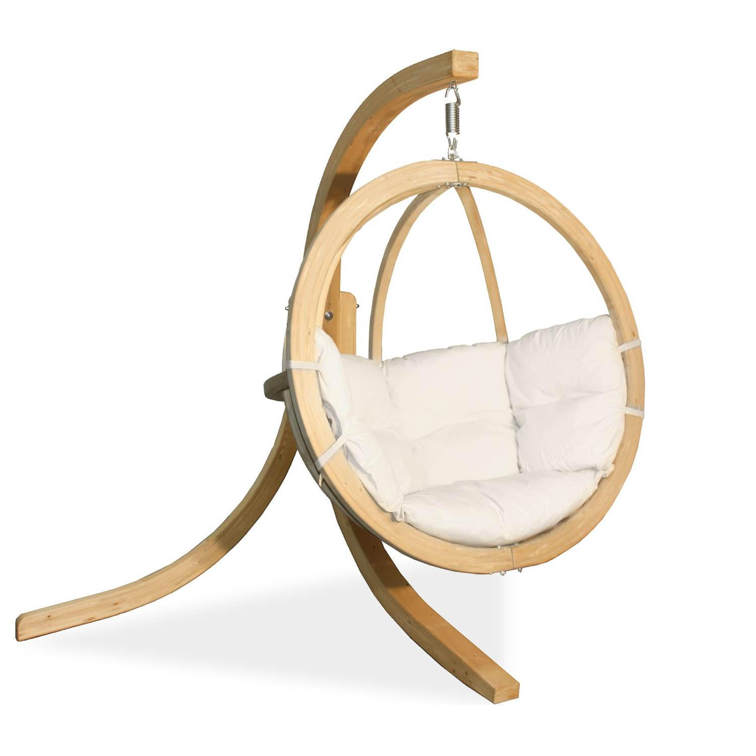 HÄNGESESSEL mit Gestell HIGLO ,Creme - Creme, Holz/Textil (230/183/130cm) - KONSIMO®