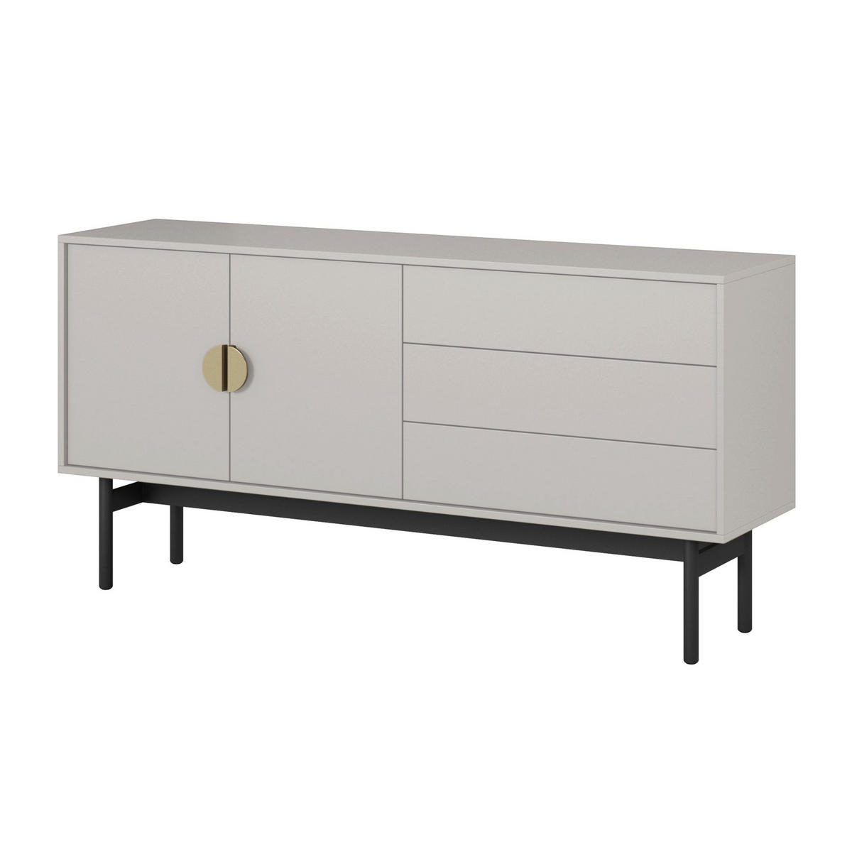TV-LOWBOARD Stoon II TAUPE 154 CM - Taupe/Goldfarben, Holzwerkstoff/Metall (154/93/38cm) - Selsey