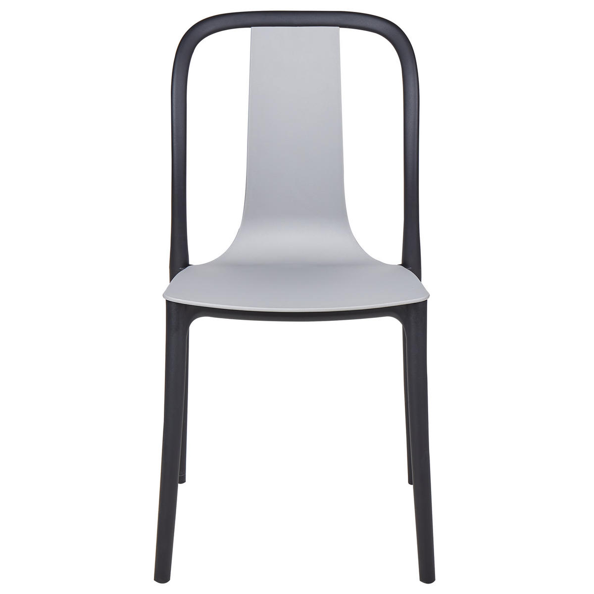 GARTENSTUHL 8er-Set Kunststoff grau/schwarz Spezia - Schwarz/Grau, Kunststoff (42/89/49cm) - Beliani