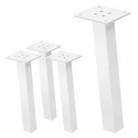 TISCHBEINE 4er Set I-96GRAD-Design H:30 cm Weiß 4x4 cm - Weiß, Metall (4/30/4cm) - ML-DESIGN
