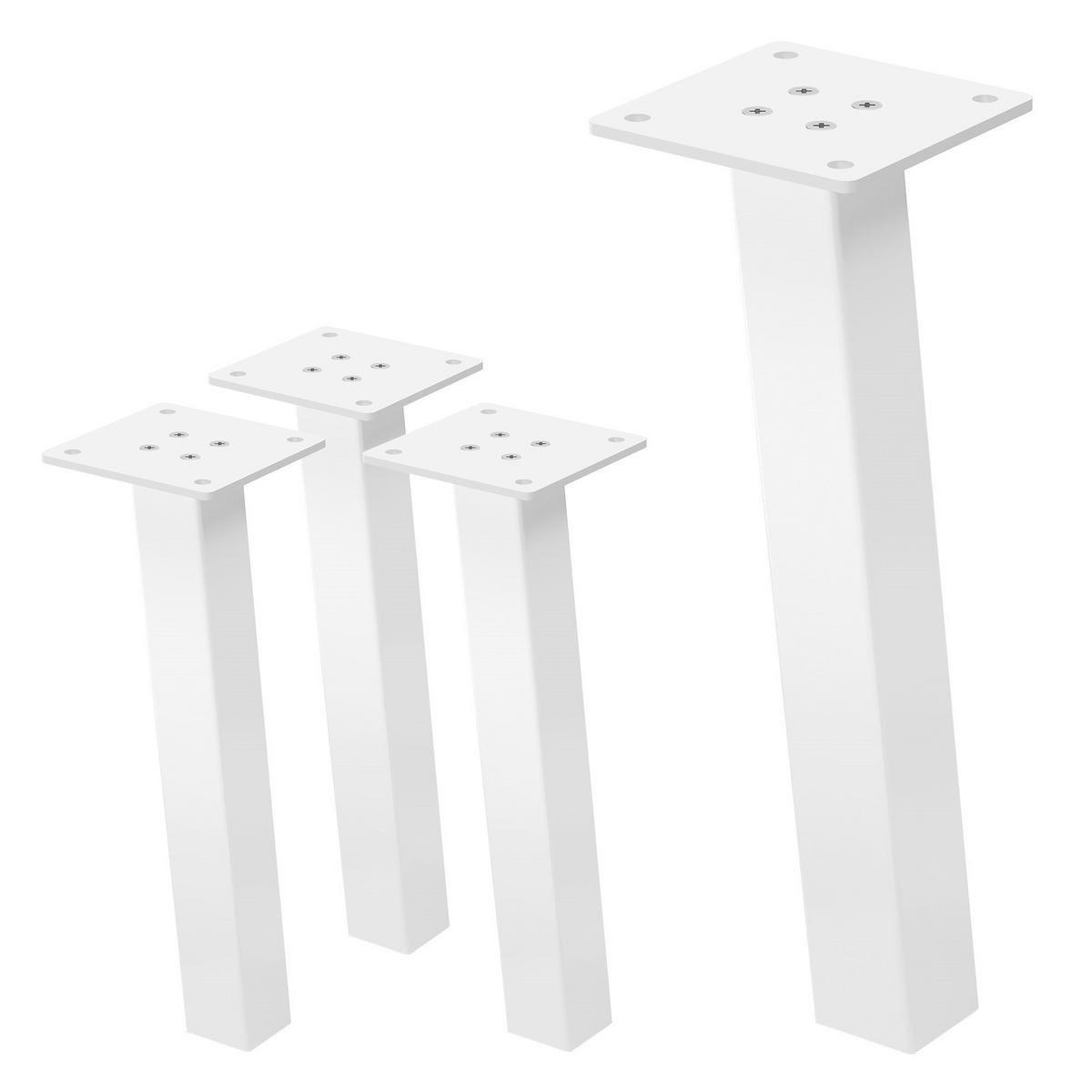 TISCHBEINE 4er Set I-96GRAD-Design H:30 cm Weiß 4x4 cm - Weiß, Metall (4/30/4cm) - ML-DESIGN