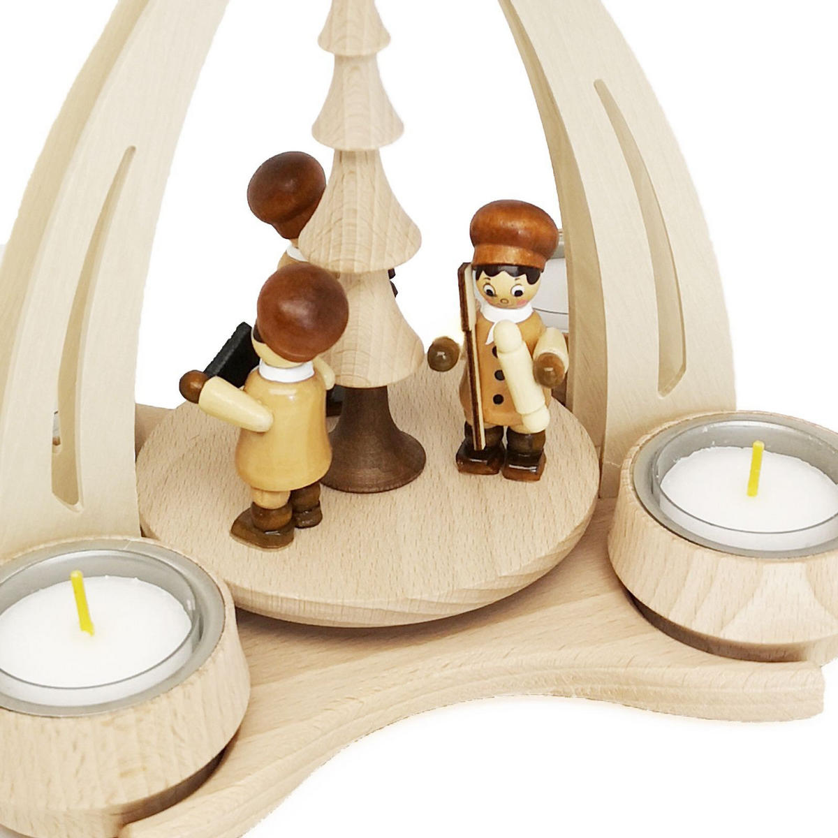 TISCH-PYRAMIDE Bäckerfiguren 14/18/24 cm - Multicolor, Holz (0.1/24/0.1cm) - Dekoteam24