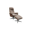 RELAXSESSEL SILVA Beige Schaffell Relaxfunktion - Beige/Schwarz, Naturmaterialien/Fell (77/106/86cm) - KAWOLA
