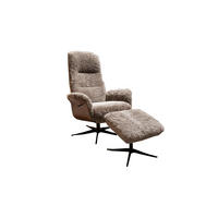 RELAXSESSEL SILVA Beige Schaffell Relaxfunktion - Beige/Schwarz, Naturmaterialien/Fell (77/106/86cm) - KAWOLA
