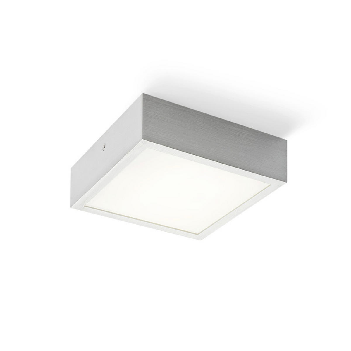 DECKENLEUCHTE STRUCTURAL LED 20x20 gebürstetes Aluminium 12 W - Silberfarben, Metall (20/20/6cm) - Rendl