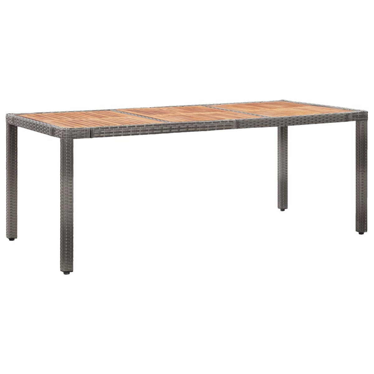 GARTEN-ESSGRUPPE 9-teilig Mit Auflagen Poly Rattan Grau - Dunkelgrau/Grau, Kunststoff/Textil - vidaXL