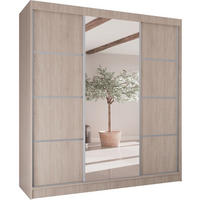 SCHWEBETÜRENSCHRANK Vilo II 200/61/215 eiche sonoma+silber - Silberfarben/Sonoma Eiche, Holzwerkstoff (200/215/61cm) - Beautysofa