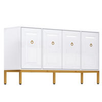 KOMMODE aus MDF&Spanplatte 140x40x80cm in Weiß mit Hochglanz - Weiß, Holzwerkstoff (140/80/40cm) - Modfu