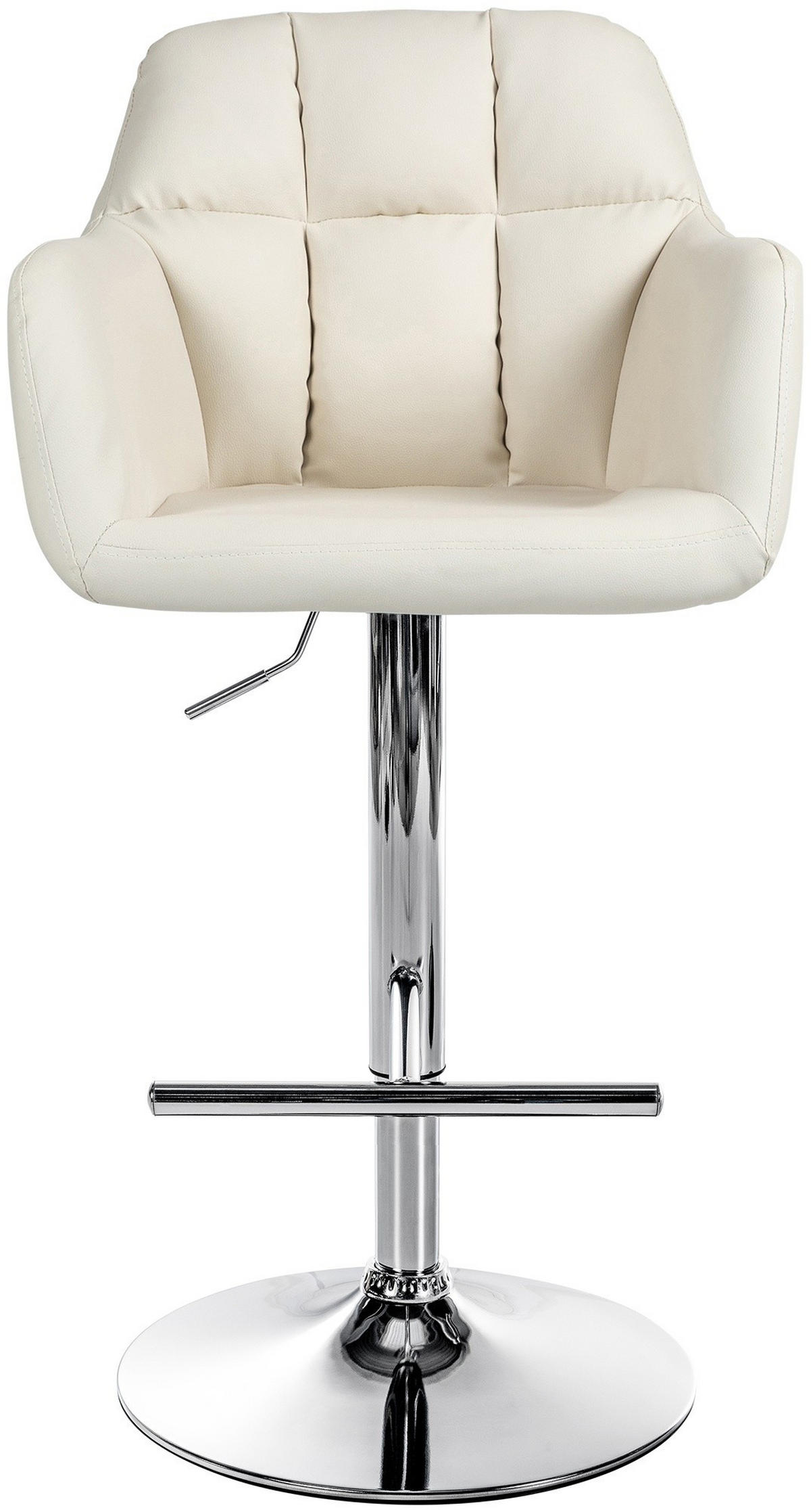 BARHOCKER Natoma Kunstleder 97-118x57x59 cm creme - Creme, Leder (57/97/59cm) - furnicato