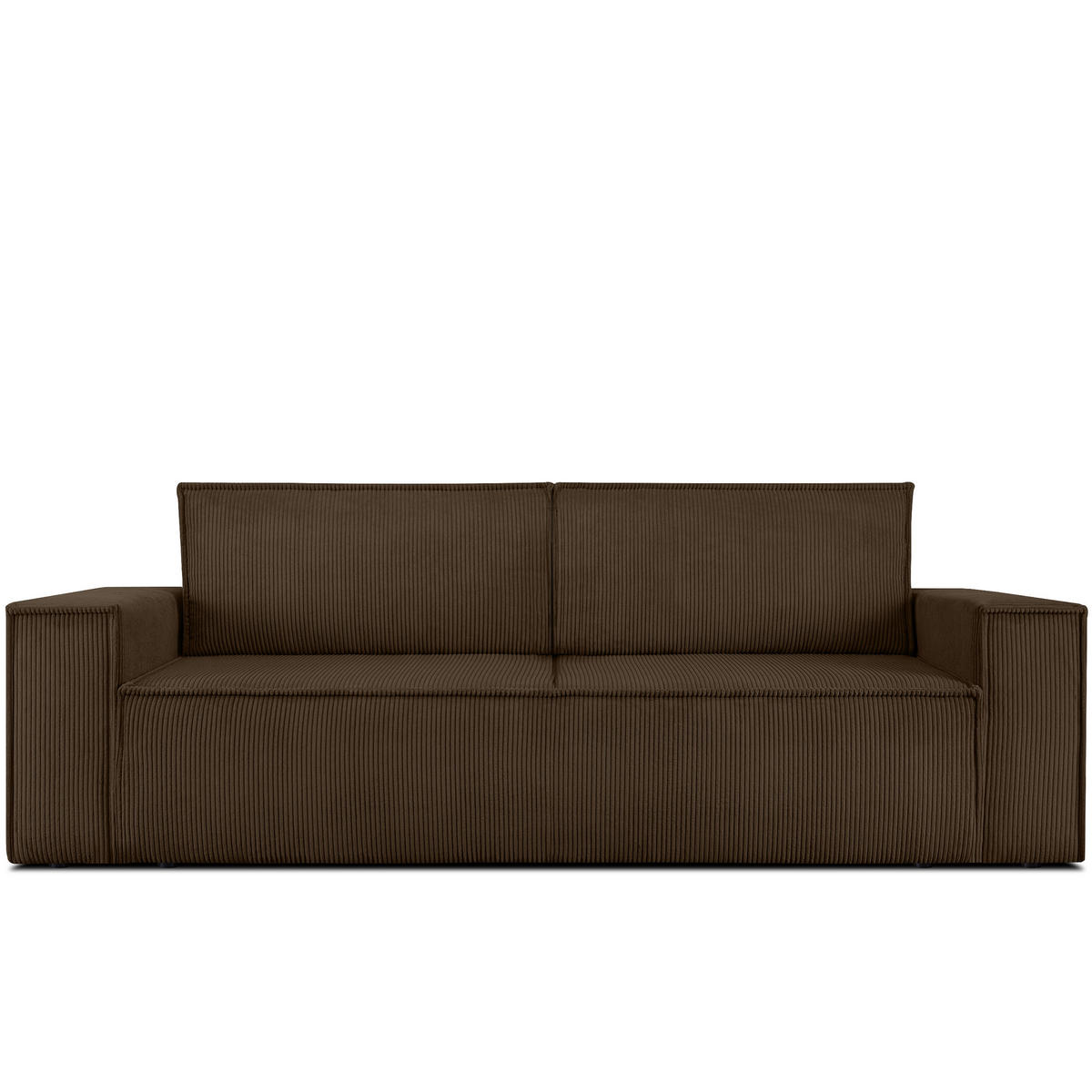 3-SITZER-SCHLAFSOFA NAPI in Pet Friendly Cord-Stoff, dunkelbraun - Dunkelbraun/Schwarz, Textil (244/89/101cm) - KONSIMO®