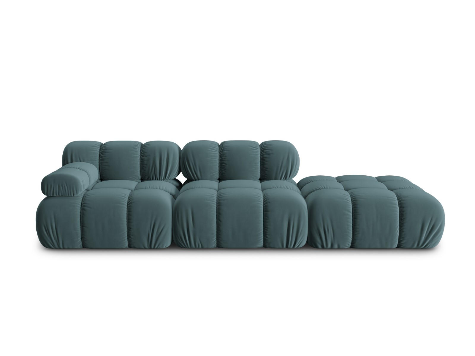MODULARES-SOFA rechts Bellis aus Samt petrol 4 Sitzplätze - Petrol, Textil (94/63/282cm) - Micadoni