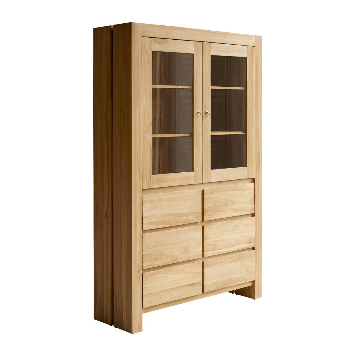 GESCHIRRSCHRANK Eden Natur aus Teak - Naturfarben, Holz (120/190/40cm) - Tikamoon