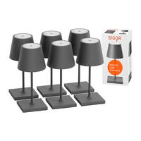 LED Akku-Tischlampe, Nuindie mini 3.0 6er-Set, graphitgrau - Grau, Metall (25/10/25cm) - Sigor