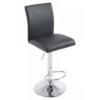 BARHOCKER Lederlook schwarz - Chromfarben/Schwarz, Textil/Metall (38.5/95/47cm) - CLP