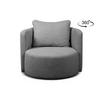 DREHSESSEL RAGGI 360° Drehfunktion mit inklusive dekorativem Kissen, dunkelgrau - Dunkelgrau, Textil (92/75/94cm) - KONSIMO®