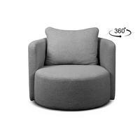 DREHSESSEL RAGGI 360° Drehfunktion mit inklusive dekorativem Kissen, dunkelgrau - Dunkelgrau, Textil (92/75/94cm) - KONSIMO®