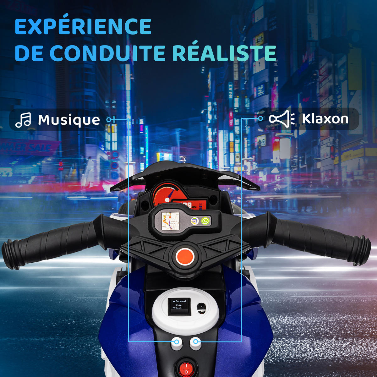 ELEKTRO-MOTORRAD DE-13146 3 Räder Blau - Blau, Kunststoff (86/42/52cm) - ComfortXL