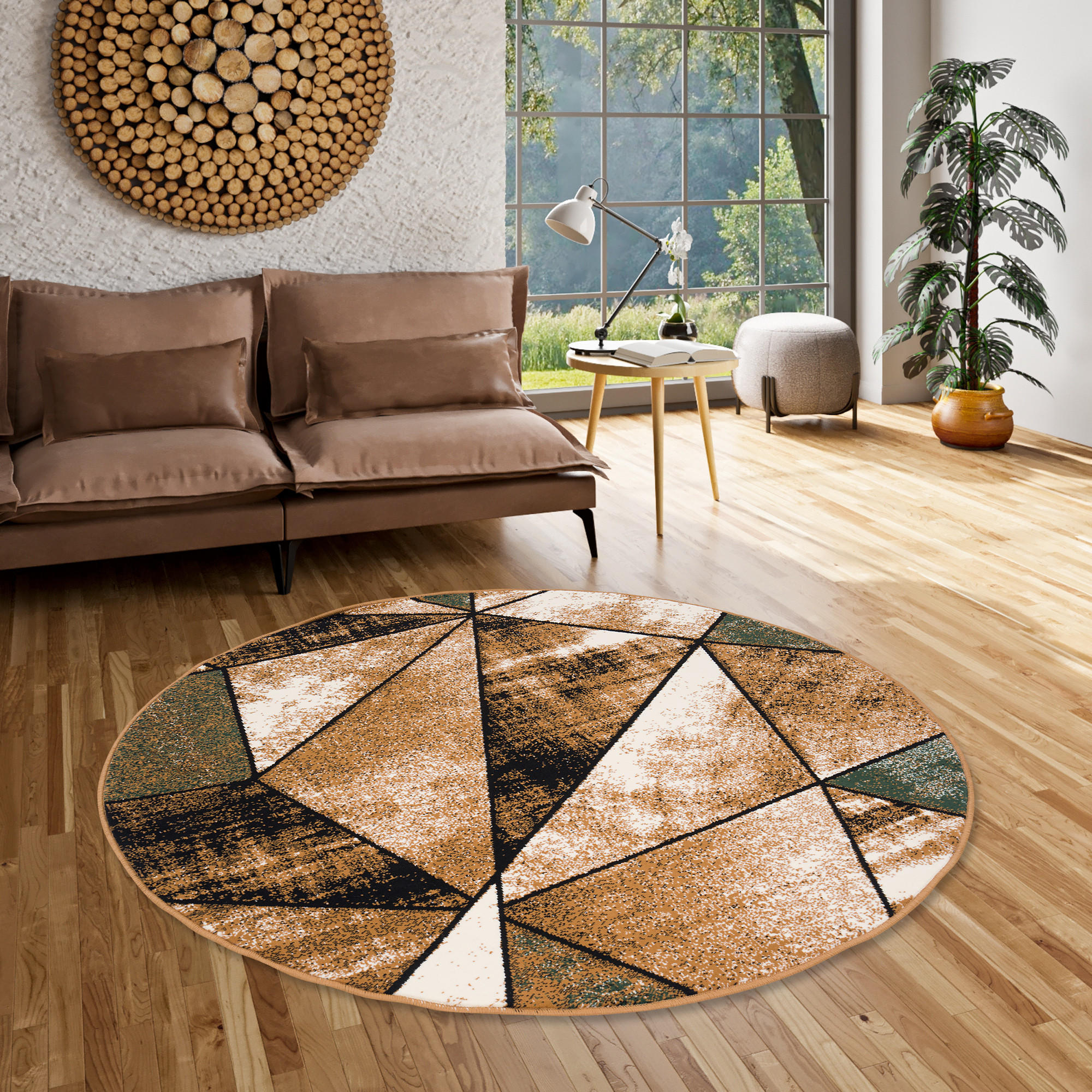 DESIGNER TEPPICH BRILLIANT MAGIC RUND - Grün, Textil (160/160cm) - Pergamon