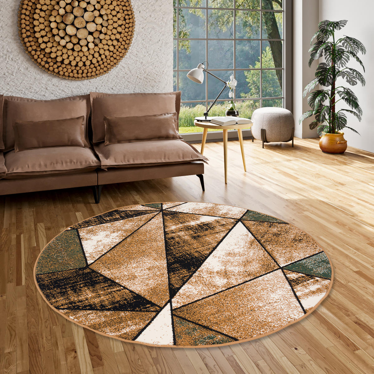 DESIGNER TEPPICH BRILLIANT MAGIC RUND - Grün, Textil (160/160cm) - Pergamon