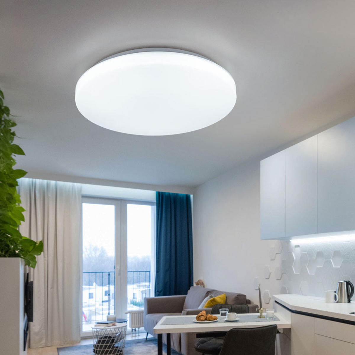 LED DECKENLEUCHTE Eisen Weiß - Weiß, Metall (28/28/6cm)