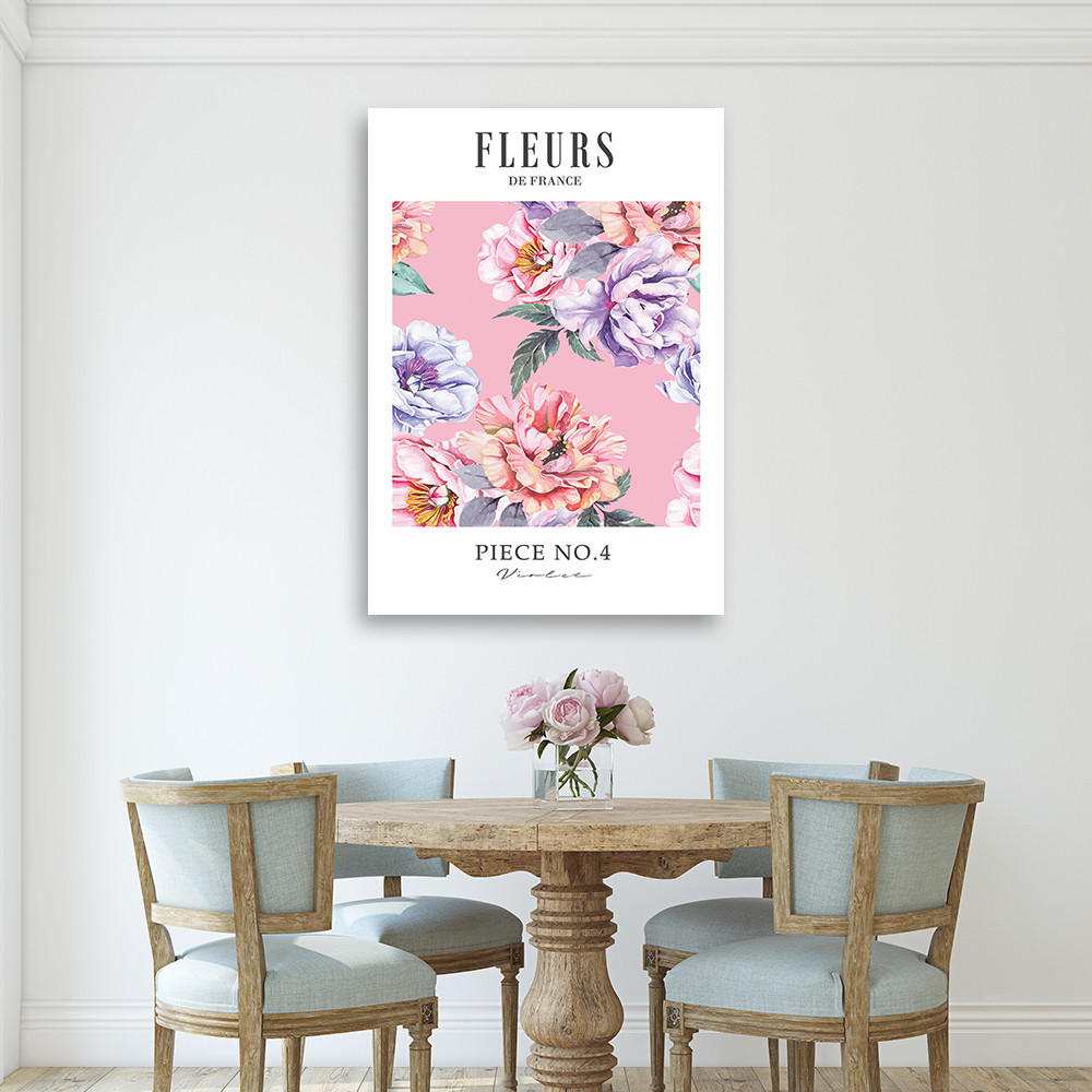 WANDBILD shabby chic bunte pfingstrosenblüten - Pink, Textil (40/60cm) - Feeby