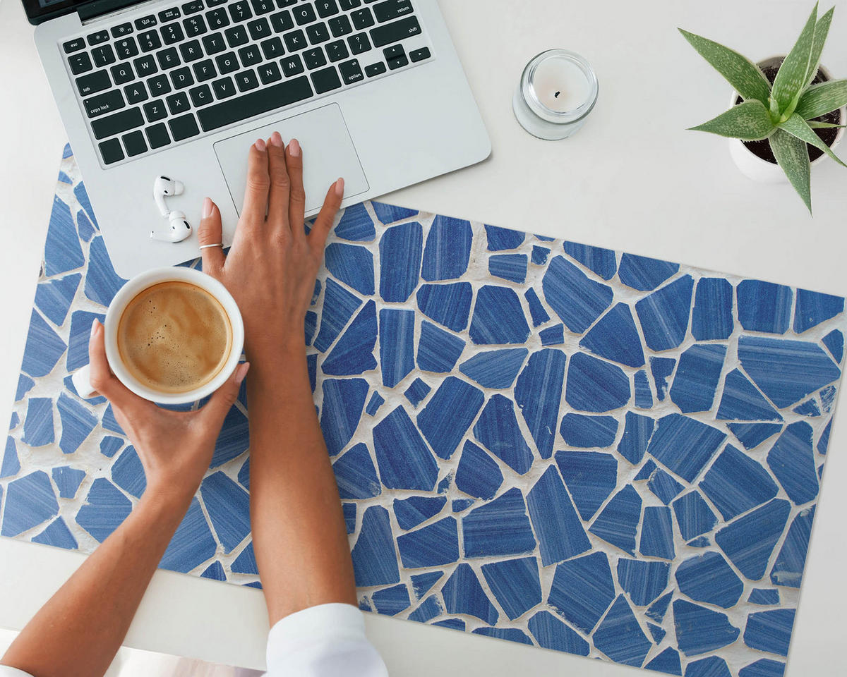 SCHREIBTISCHUNTERLAGE 90x45 cm Blau - Hellblau, Kunststoff (90/45/1.6cm) - Wallfluent